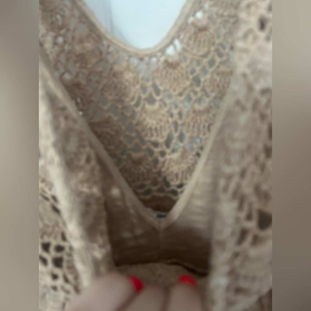 Tan Sleeveless Maxi Dress with Seashell Detail - Picture 4 of 5